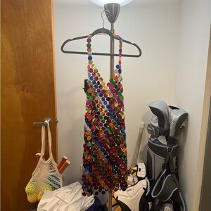 NWT Hustler Hollywood Multicolor Disk Chain Dress